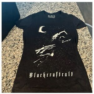 Blackcraft Black Graphic Tee Flying Witch